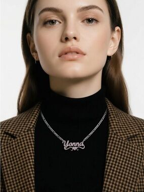 Silver-tone Women’s Name Pendant Necklace - Lightweight chain for everyday wear.